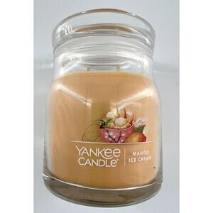 Yankee Candle Mango Ice Cream Summer Scent Summer Scent Orange Glass 14.5 oz New